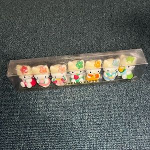 HELLO KITTY VINTAGE FRUIT FIGURES brand new in box. COLLECTIBLE